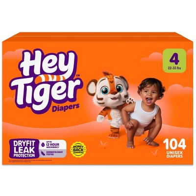 Hey Tiger Disposable Diapers - Size 4 - 104ct