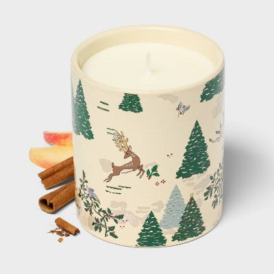 12.3oz Printed Ceramic Jar Candle Apple Cinnamon Joy - Threshold