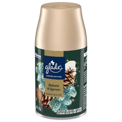 Glade Automatic Air Freshener Room Spray Holiday Scent Refills - Balsam & Spruce - 6.2oz