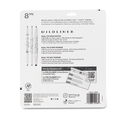 Zebra 8ct Mildliner Stamp Dot Set Taffy Swirl