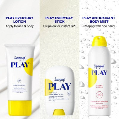Supergoop! PLAY Antioxidant Body Sunscreen Mist with Vitamin C - SPF 50 - Sunny Citrus - 3 fl oz