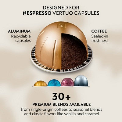 Nespresso Limited-Edition Vertuo Pop+ Coffee and Espresso Maker by Breville Matte Black Gold