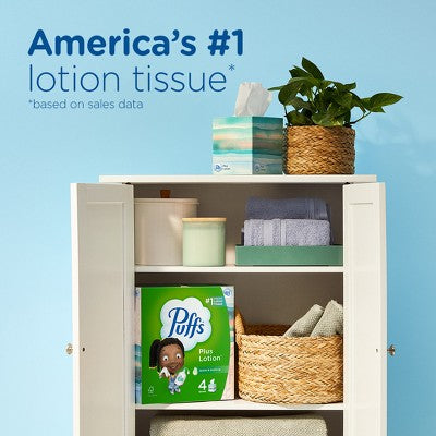 Puffs Plus Lotion Facial Tissue - Exclusive Designs - 6pk/72ct