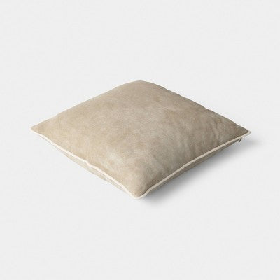 Square Cotton Velvet Throw Pillow Neutral - Threshold