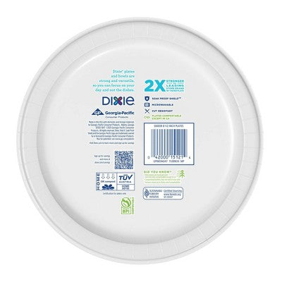 Dixie Everyday 8.5" Paper Plates - 48ct: Round, Floral Pattern, Microwave-Safe