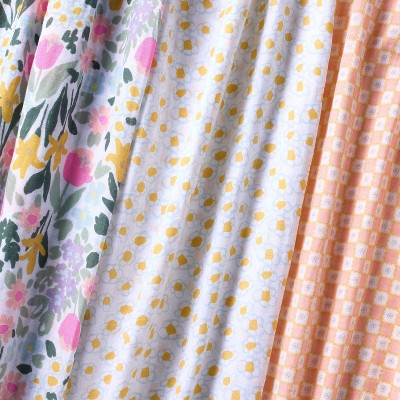 Muslin Swaddle Baby Blanket - Painterly Floral - 3pk - Cloud Island