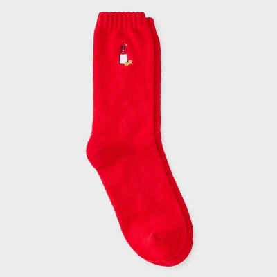 Women's Embroidered Milk & Cookies Super Soft Crew Socks - Wondershop Red 4-10