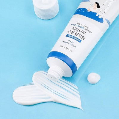 Round Lab Birch Juice Moisturizing UV Lock Korean Sunscreen with No White Cast, Moisturizing, Reef Safe, UVA & UVB Protection - SPF 45 - 50ml