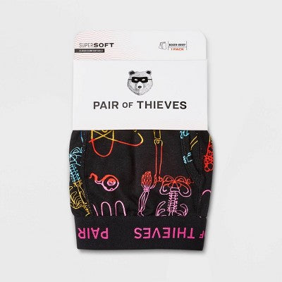Pair of Thieves Men's Science Print Super Soft Boxer Briefs - Black/Science M