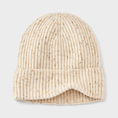 Men's Ribbed Plaited Beanie - Goodfellow & Co Cream
