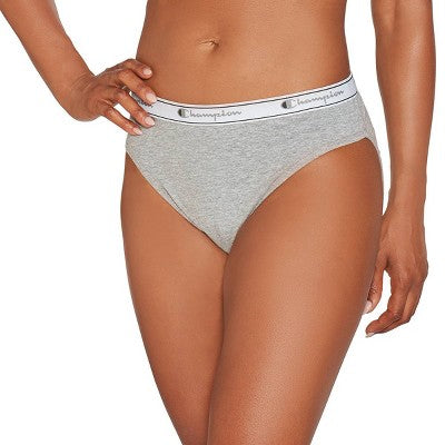 Champion Women's 5pk Cotton Stretch Iconic Essentials Hi-Cut Underwear - L