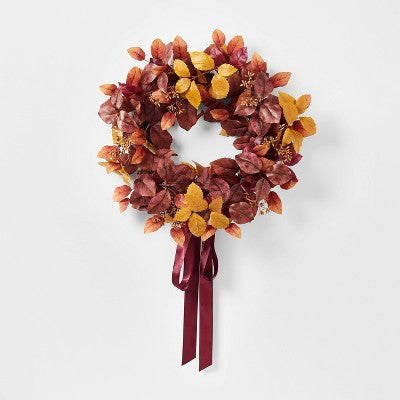 Mixed Fall Leaf Wreath - Threshold designed with Studio McGee: Fall (LOCAL PICKUP ONLY)