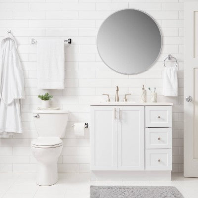 4pc Bath Hardware Set Chrome - Threshold: Includes Towel Ring, Robe Hook, Tissue Holder