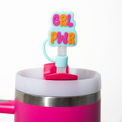 CharCharms 4pk Straw Toppers Pink