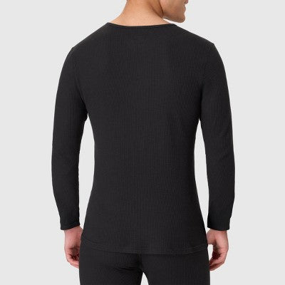 Hanes Men's Thermal Long Sleeve Waffle Knit Shirt - Black XXL