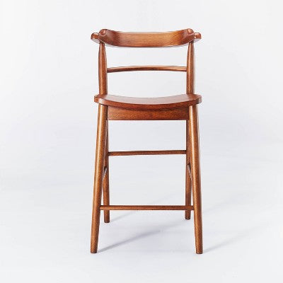 Kaysville Curved Back Wood Counter Height Barstool Walnut: Rubberwood Frame, 250lb Capacity - Threshold designed with Studio McGee (LOCAL PICKUP ONLY)