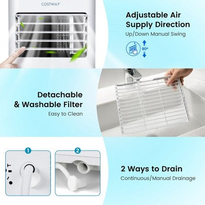Costway 5000 BTU (8000 BTU ASHRAE) Portable Air Conditioner 4-in-1 AC Unit with Cool Fan Dehum Sleep Mode (LOCAL PICKUP ONLY)