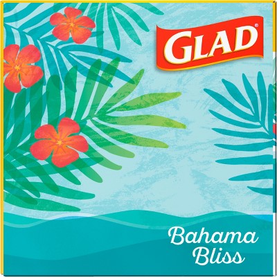 Glad ForceFlex MaxStrength Bahama Bliss Drawstring Trash Bags - Febreze Freshness - 13gal - 45ct