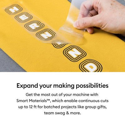 Cricut 3' Smart Iron-On Vinyl - White: Heat Transfer Vinyl, PET Material, 12" Width, 36" Length