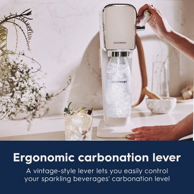 SodaStream Art Sparkling Water Maker with CO2 and Carbonating Bottle White: Best Seltzer Maker, 60L Capacity, Matte Finish