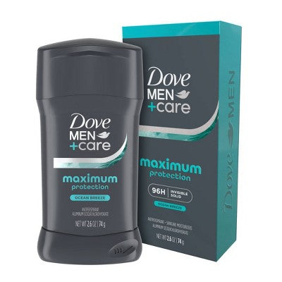 Dove Men+Care Maximum Protection 96-Hour Antiperspirant Stick - Ocean Breeze - 2.6oz: Under Arm, Paraben-Free, Solid