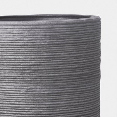 Fluted Outdoor Planter Gray 10" - Threshold