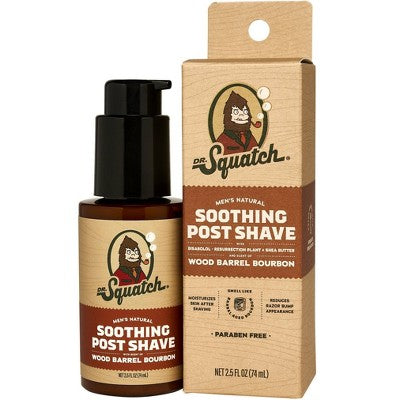 DR. SQUATCH Men's Natural Soothing Post Shave - Wood Barrel Bourbon - 2.5 fl oz