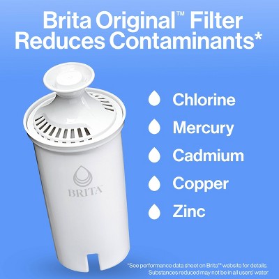 Brita Water Filter 6-Cup Denali Water Pitcher Dispenser with Standard Water Filter Cherry Blossom Pink