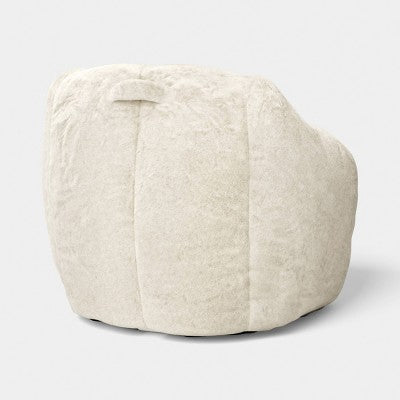 Dorm Compressed Foam Bean Bag Chair Cream Shearling - Room Essentials (LOCAL PICKUP ONLY)