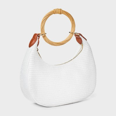 Straw Bracelet Bag - A New Day White