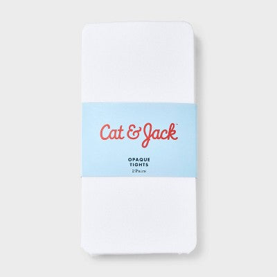 Girls' 2pk Nylon Dance Tights - Cat & Jack White L