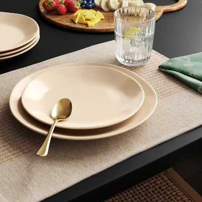 8.5" Stoneware Aralia Organic Coupe Salad Plate Beige - Threshold