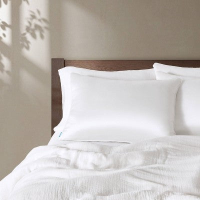 Calm Jumbo Medium Density Satin Bed Pillow White (LOCAL PICKUP ONLY)