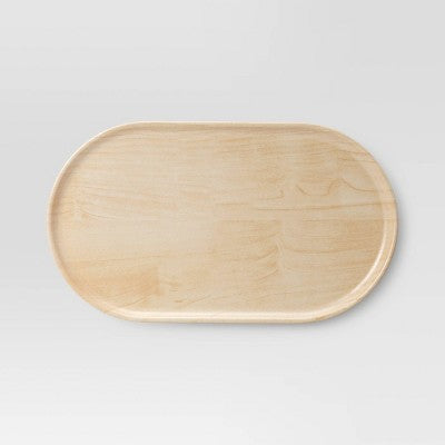 3pk Bamboo Melamine Trays with Wood Decal Natural Wood - Room Essentials