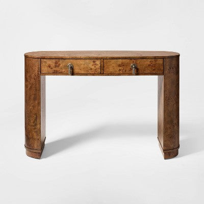 Burled Wood Console Table with Decorative Hardware Dark Brown - Threshold designed with Studio McGee (LOCAL PICKUP ONLY)