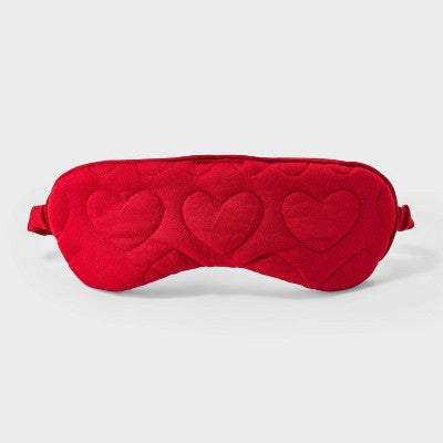 Women's Quilted Heart Shape Sleep Mask - Auden Red