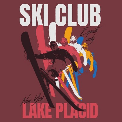 Men's Ski Club Long Sleeve T-Shirt - Burgundy XL