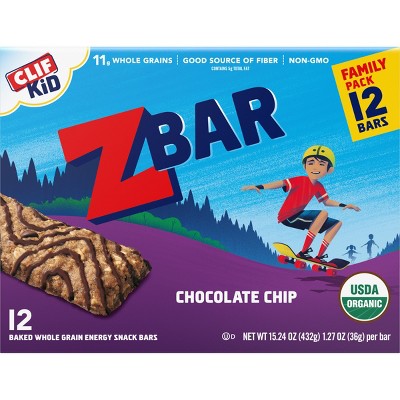 CLIF Kid ZBAR Organic Chocolate Chip Energy Bars- 12ct