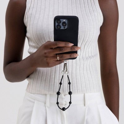 Hello Lux Phone Wristlet - Mixed Black Beads