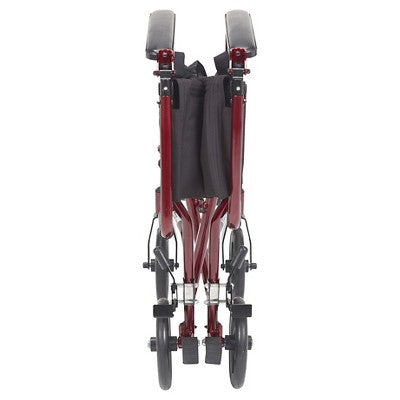 Drive Medical Lightweight Transport Wheelchair, 17" Seat, Red (LOCAL PICKUP ONLY)