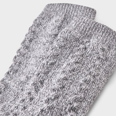 Girls' Cable Knit Lounge Crew Socks - art class Gray M