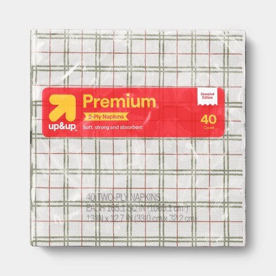 40ct Fall Foliage Disposable Napkins - up&up