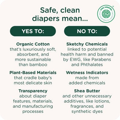 HealthyBaby Certified Safe Organic Cotton Enhanced Diapers - Size 4 - 50ct
