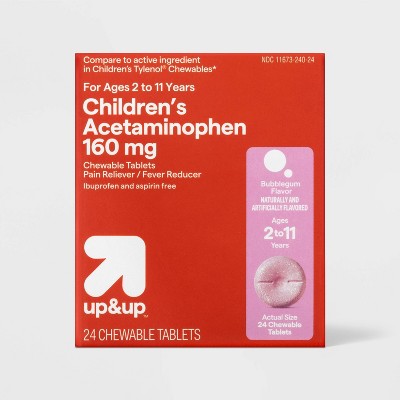 Kids' Junior Strength Chewable Tablets - Acetaminophen - Bubblegum - 24ct - up&up