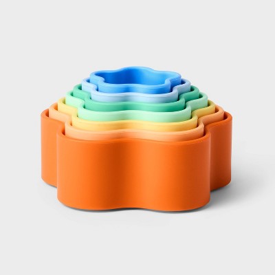 Silicone Cup Stacker - 7pc - Gigglescape: Baby Stacking Toys, Creativity & Fine Motor Skills, 6 Months+