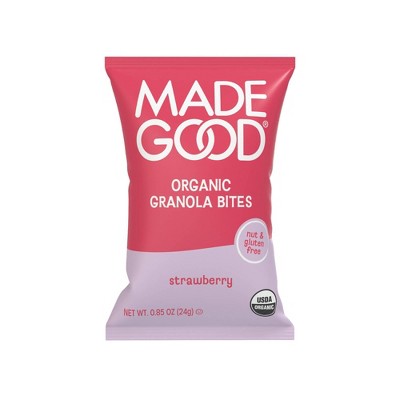 MadeGood Organic Granola Snack Bar Bites Strawberry - 8.5oz/10ct