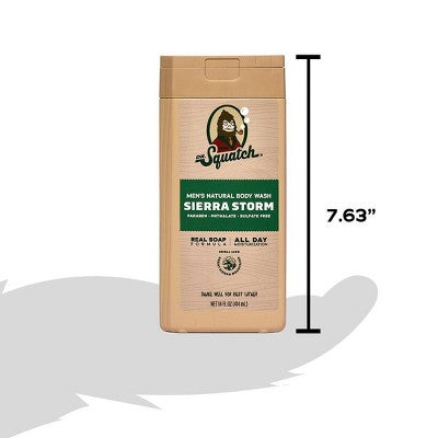 DR. SQUATCH Men's Rapids Non-Exfoliating Body Wash - Sierra Storm - 14 fl oz: Basic Cleansing, Whole Body, Gel, Normal Skin