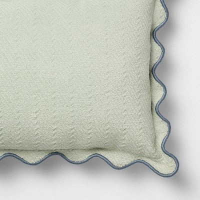 Lumbar Textured Easter Herring Bone Pillow Green Mirage - Threshold Design with Studio McGee
