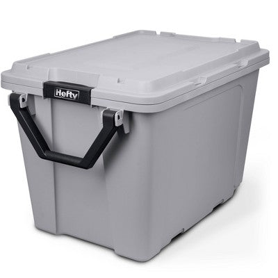 Hefty 28gal Max Tote Wheel: Polypropylene Storage Bin with Lid, Locking Handles & Wheels, Universal Utility Tubs, Gray (LOCAL PICKUP ONLY)