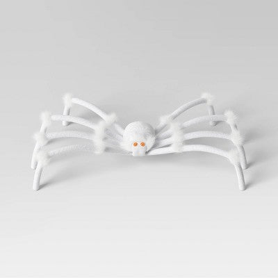 20" Plush White Glow Under Black Light Spider Halloween Decorative Prop - Hyde and EEK! Boutique